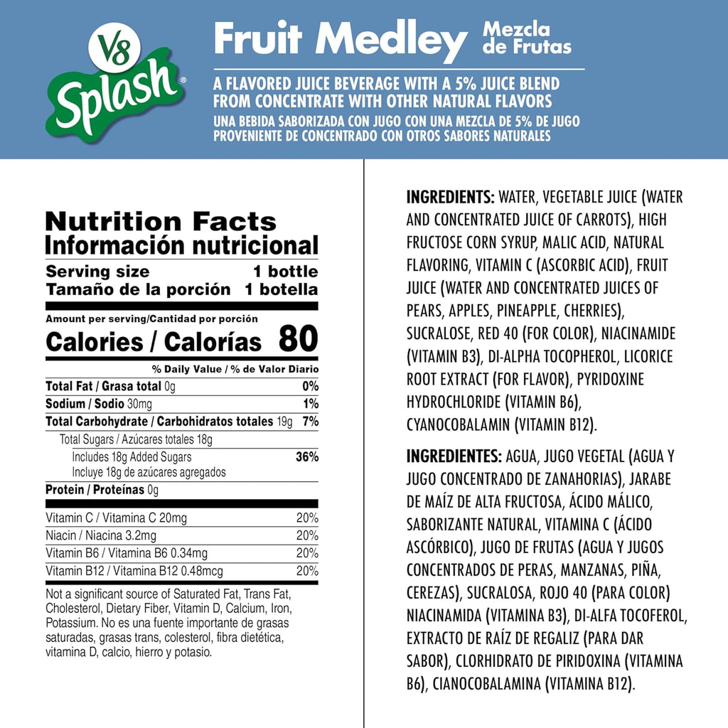 Fruit Medley Flavored Juice Beverage, 16 FL OZ Bottle (Pack of 12) C266341