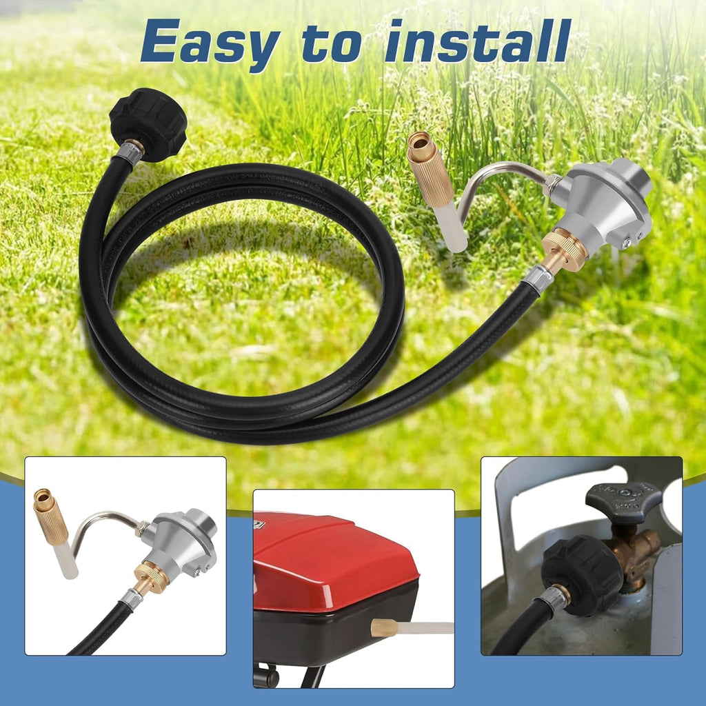 Propane Grill Regulator with 5-Foot Adapter Hose F2856
