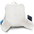 Nestl Reading Pillow Standard Bed Pillow, Back Pillow for Sitting in Bed Shredded Memory Foam Chair Pillow, Reading & Bed Rest Pillows Navy Blue Back Pillow for Bed, Bed Chair Arm Pillow with Pockets