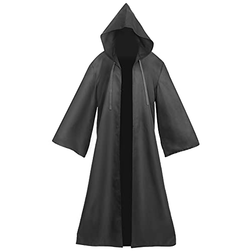 Adult Cloak Kids Robe, Unisex Men Cape Anime Cosplay Halloween Costume Jacket with Headband Ring for Women