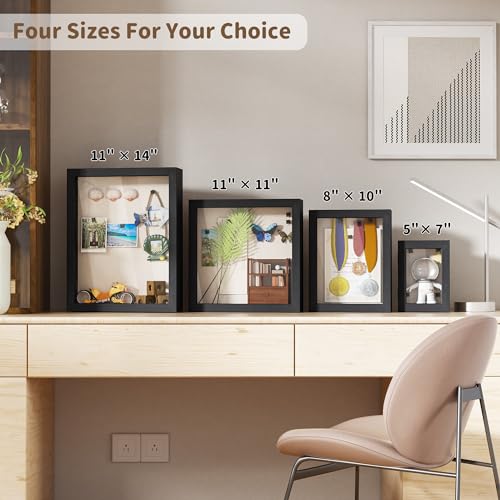 Shadow Box Frame 11x11 with Glass Door and Linen Back N880