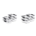 Rubbermaid Brilliance Glass Storage Set of 4 Food Containers, Medium, Clear & Brilliance Glass Storage 4.7-Cup Food Containers with Lids, 3-Pack (6 Pieces Total), Clear