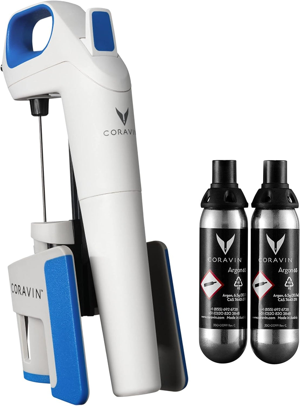 Coravin 100015 Model One Advanced Wine Bottle Opener and Preservation System, Includes 2 Coravin Argon Capsules