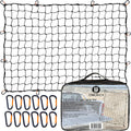 Heavy Duty Cargo Net for Pickup Truck Bed - 4'x6' Stretches to 12'x8.5' - Durable 4”x4” Latex Mesh Bungee Netting with 12 Metal Carabiners - Versatile for Dodge RAM, Ford, Chevy, Toyota & More