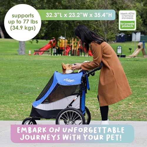 Pet Jogger/Stroller and Bike Trailer for Small to Large Dogs, Cats, and Pets, Supports up to 77LBS C367666