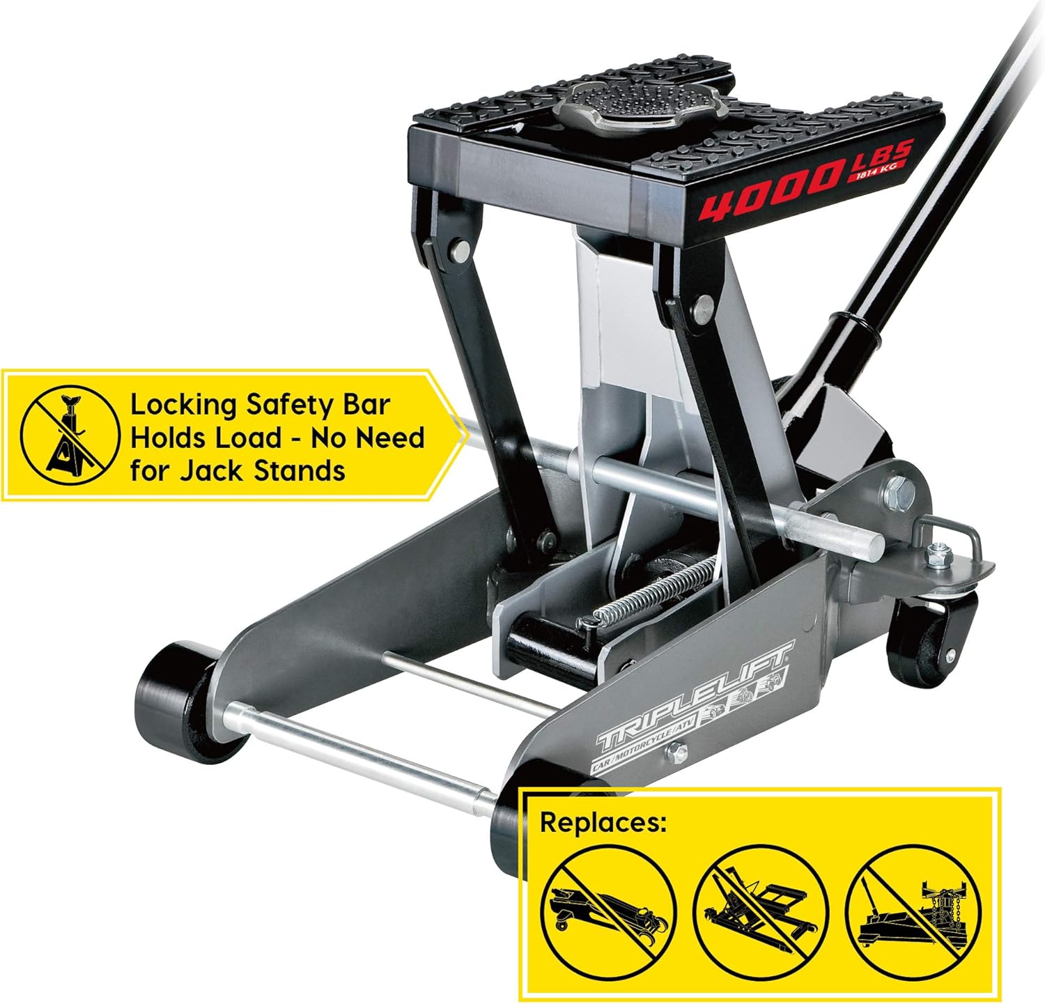 2 Ton Triple Lift Floor Jack for Cars, Trucks, Motorcycles A130712