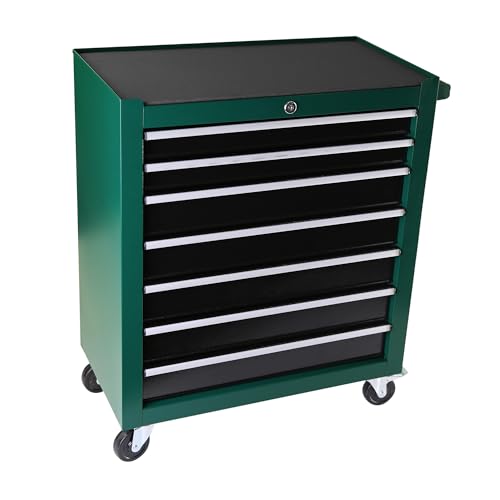 Rolling Tool Chest with Wheels, 5 Drawers, Blue & Grey F282