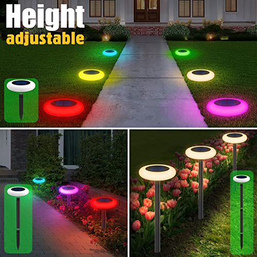 Solar Lights Outdoor, Color Changing with Remote, Pathway Lights for Garden Yard (6 Pack) A105329