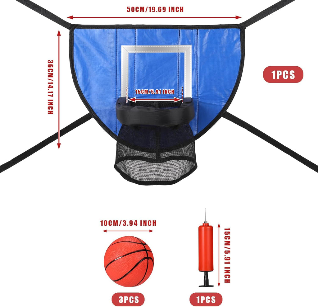 Trampoline Basketball Hoop Set with Mini Basketballs and Pump Q263