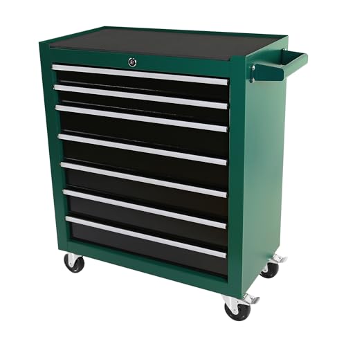Rolling Tool Chest with Wheels, 5 Drawers, Blue & Grey F282