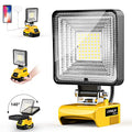LIVOWALNY 20v Max Led Work Light for Dewalt 20v Battery, 30W 3000LM Cordless Battery Light, Flood Light Flashlight Tools 140° Adjustable Head with USB & Type C Charging Port (No Battery)