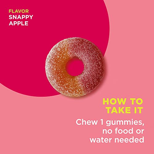 Metabolism Gummy Rings, Apple Cider Vinegar, Vitamin B12, Chromium, Chewable Supplement, Apple Flavor, 30 Count D333