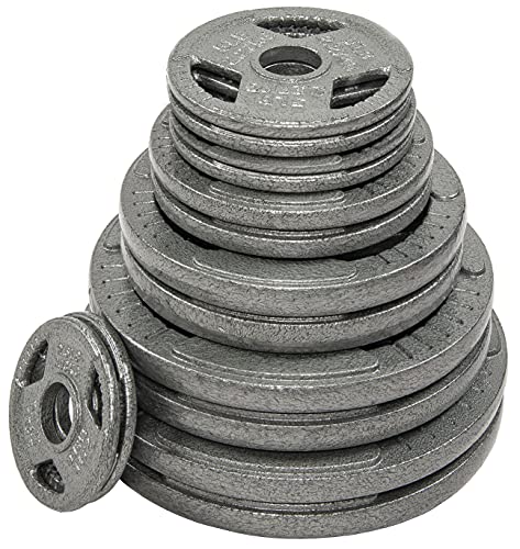 300-Pound Olympic Weight Set with 7FT Barbell and Cast Iron Plates E780948
