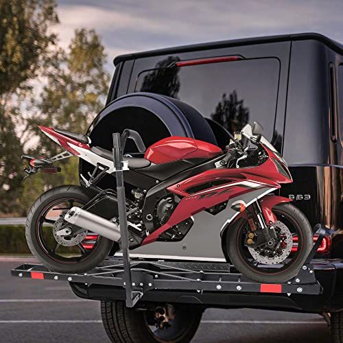 Motorcycle Hitch Carrier with Loading Ramp M6086