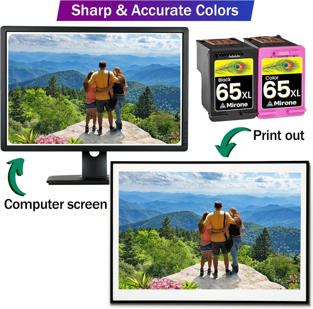 Remanufactured Ink Cartridges 65 65XL Black Combo Pack 2pk Y505