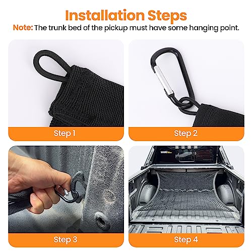 Truck Bed Net, Elastic Cargo Net, Stretches 4x4 to 7x7 O699