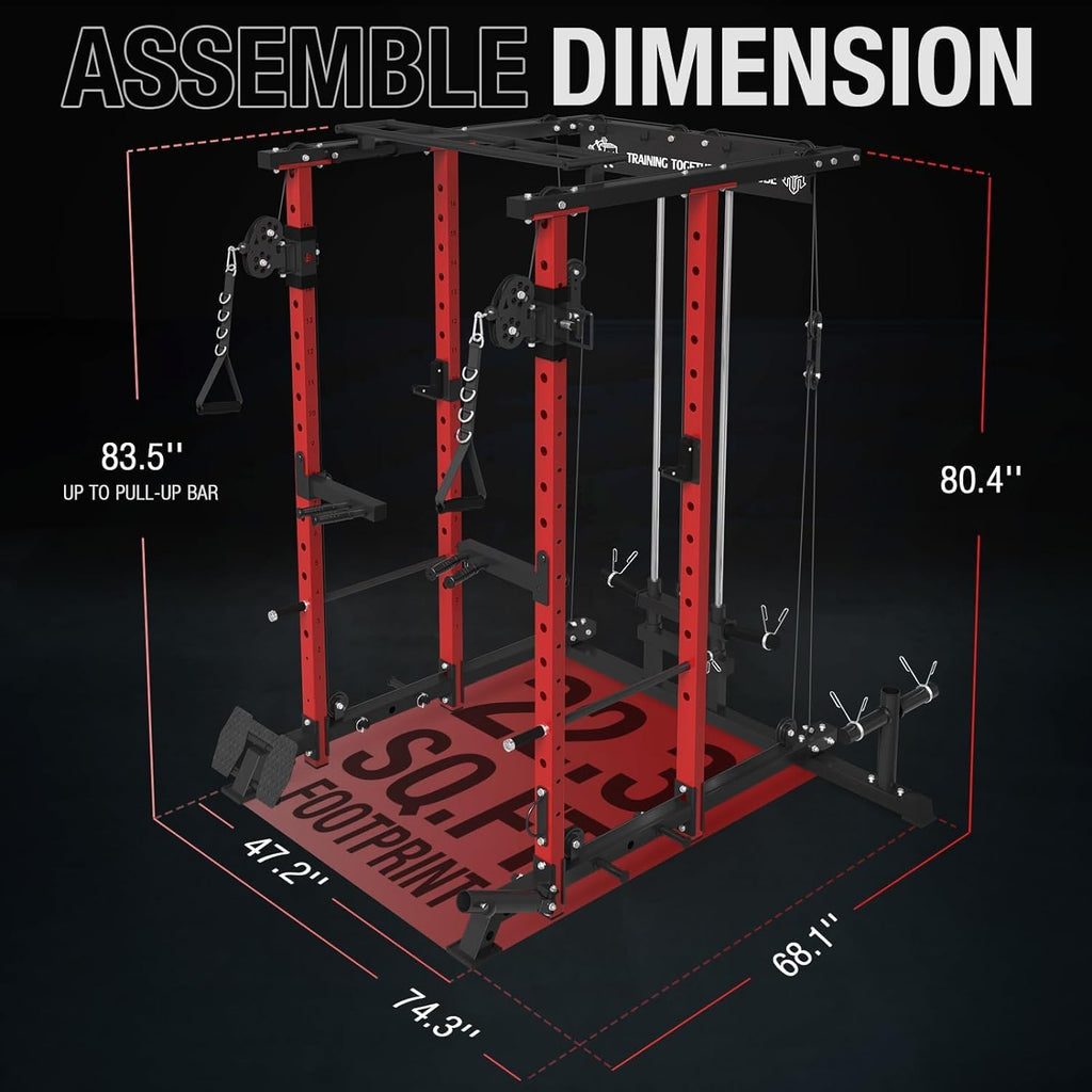 Power Cage with Cable Crossover and Lat Pull Down System for Home Gym A1650