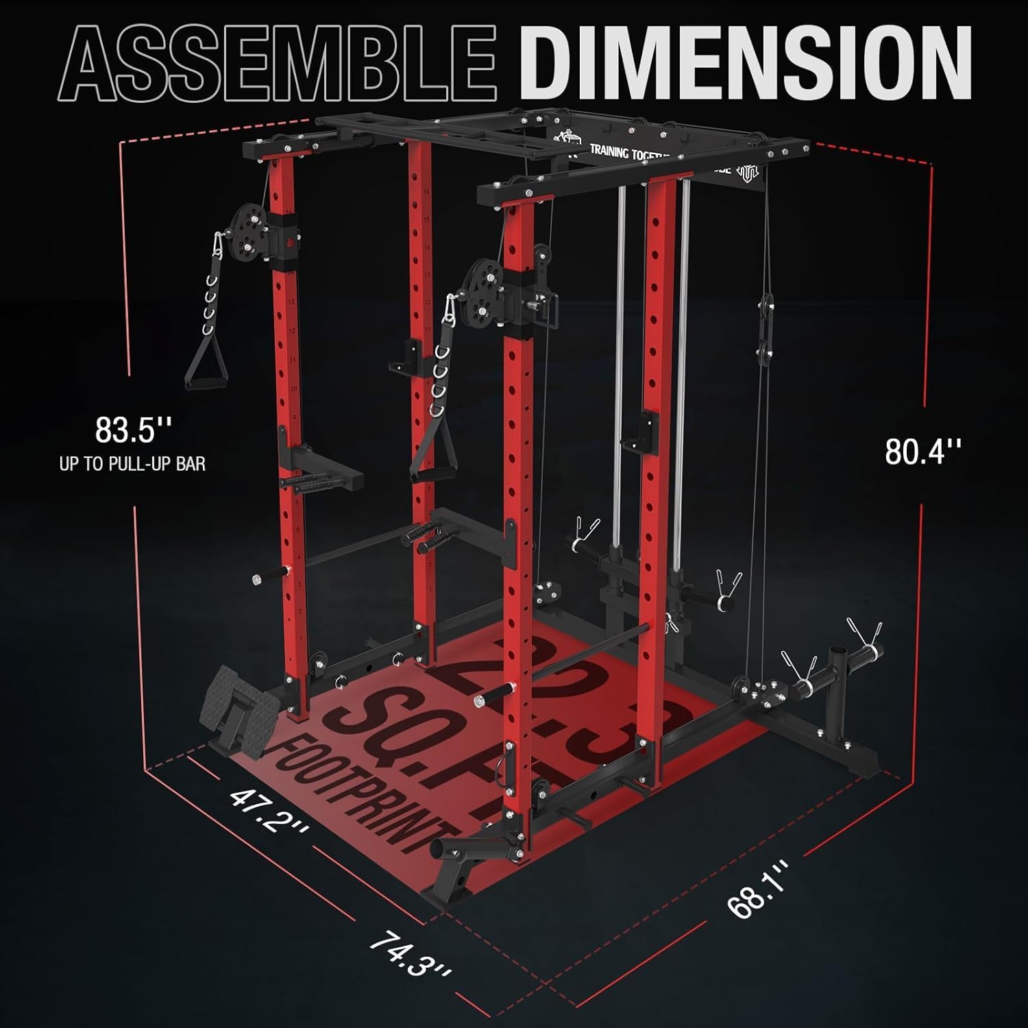 Power Cage with Cable Crossover and Lat Pull Down System for Home Gym A1650
