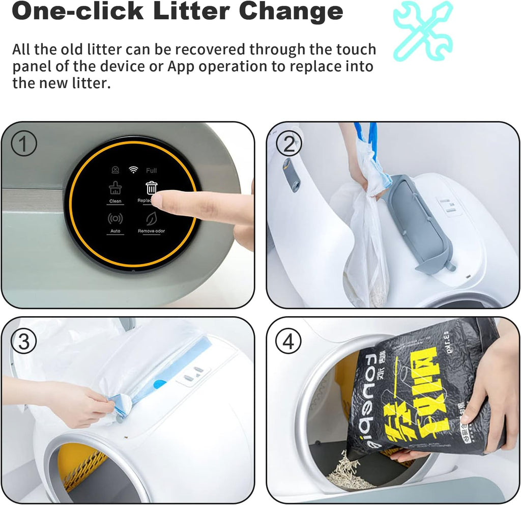 Automatic Cat Litter Box, Extra Large Self-Cleaning with App Control C255