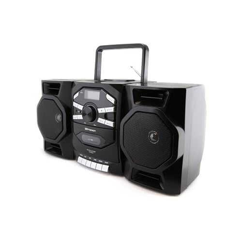 Portable CD Player Boombox with Cassette, AM/FM Radio, MP3, AUX and Detachable Speakers A977240
