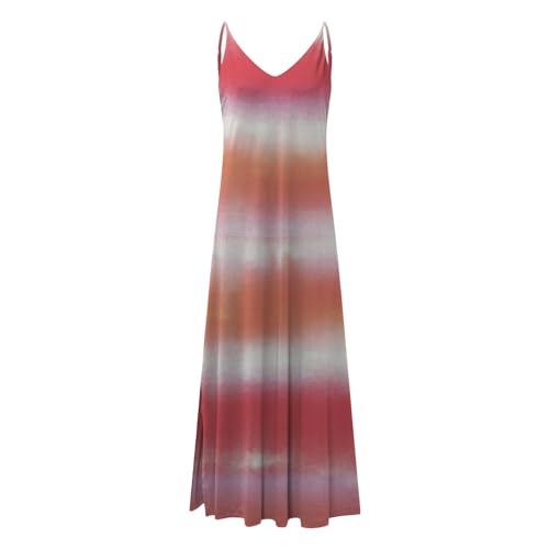 V Neck Tie Dye Maxi Sundress A24874
