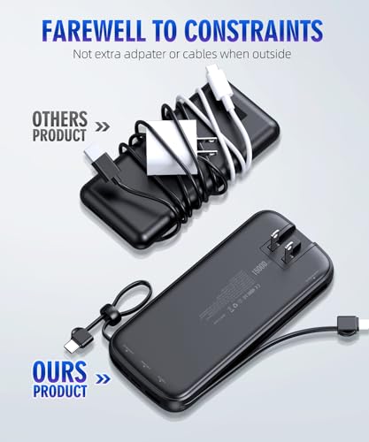 15000mAh Portable Charger PD30W Fast Charging with AC Wall Plug and LED Display E71292