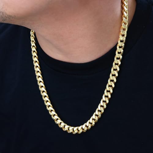 14k Yellow Gold Miami Cuban Link Chain Necklace A9895