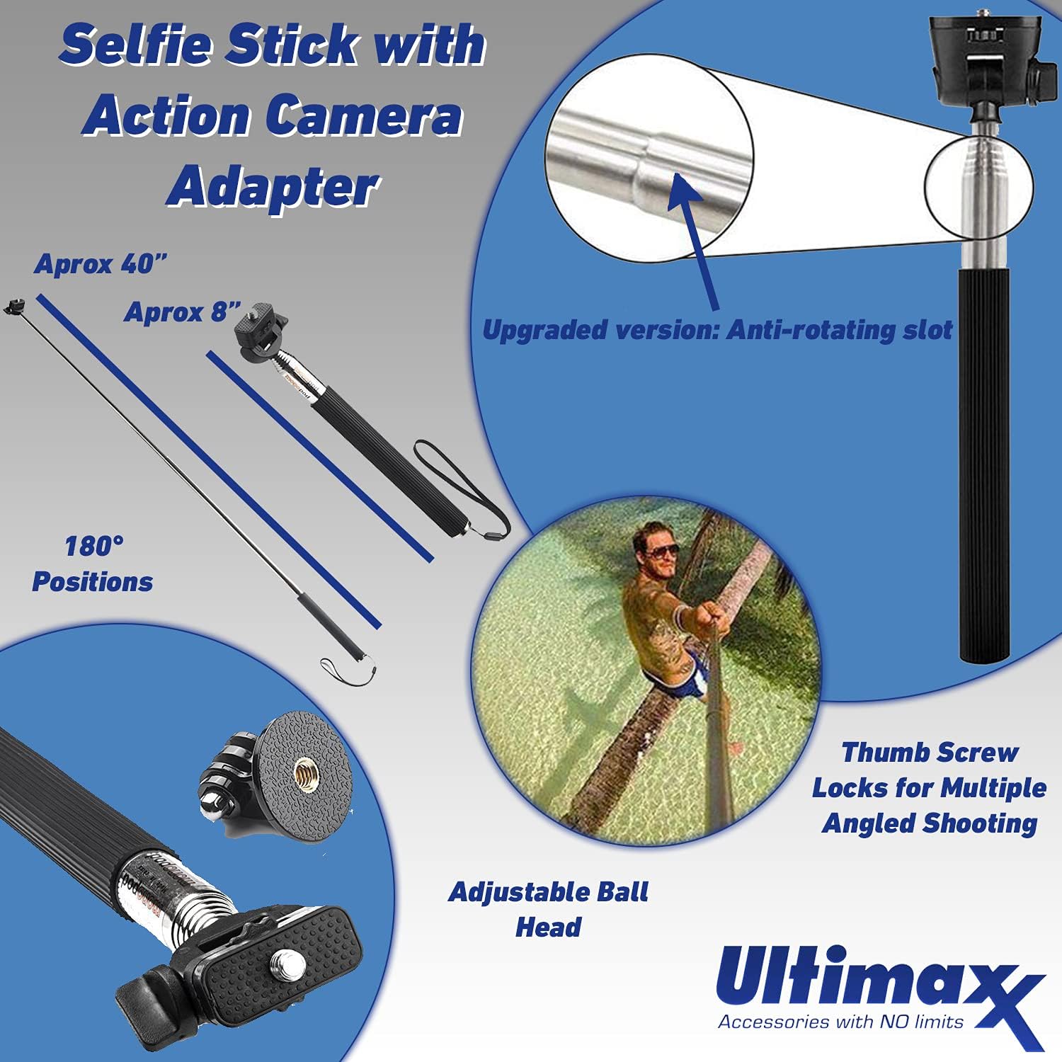 Waterproof Action Camera with Accessory Bundle U905