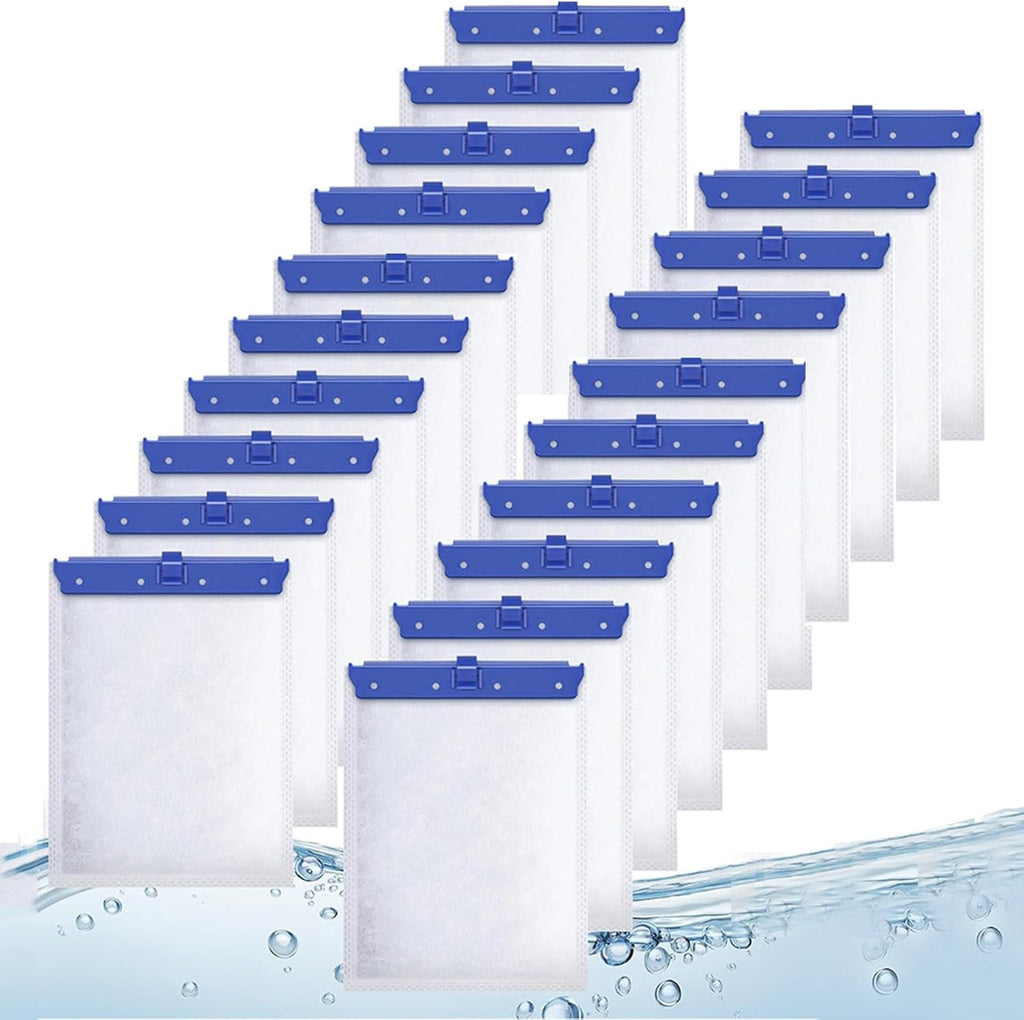 20-Pack Large Replacement Filter Cartridges for Tetra Whisper Bio-Bag Filters - Compatible with Tetra Whisper 20i, 40i/IQ20, 30, 45, 60/PF20, 30, 40, 60 and Aquariums ReptoFilter