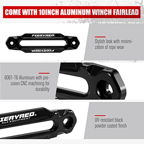 Synthetic Winch Rope 3/8 Inch 100FT with Winch Hook Fairleads for Off Road Vehicles C859168