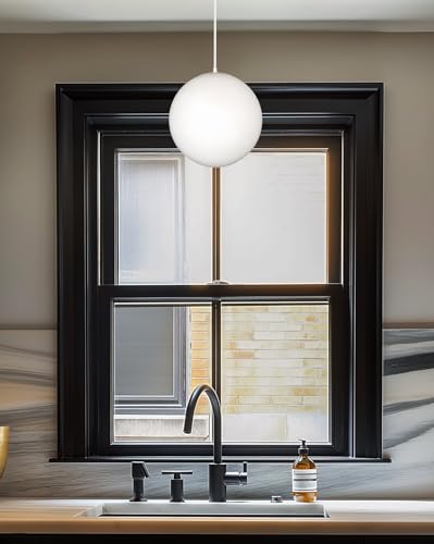 Mid-Century Modern Hanging Orb Pendant Light with Matte White Frosted Diffuser X6718