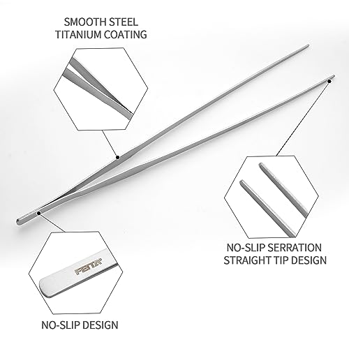 Aquarium Tweezers Extra Long 15 inches Stainless Steel Set for Fish Tank Plants and Reptile Feeding J1314