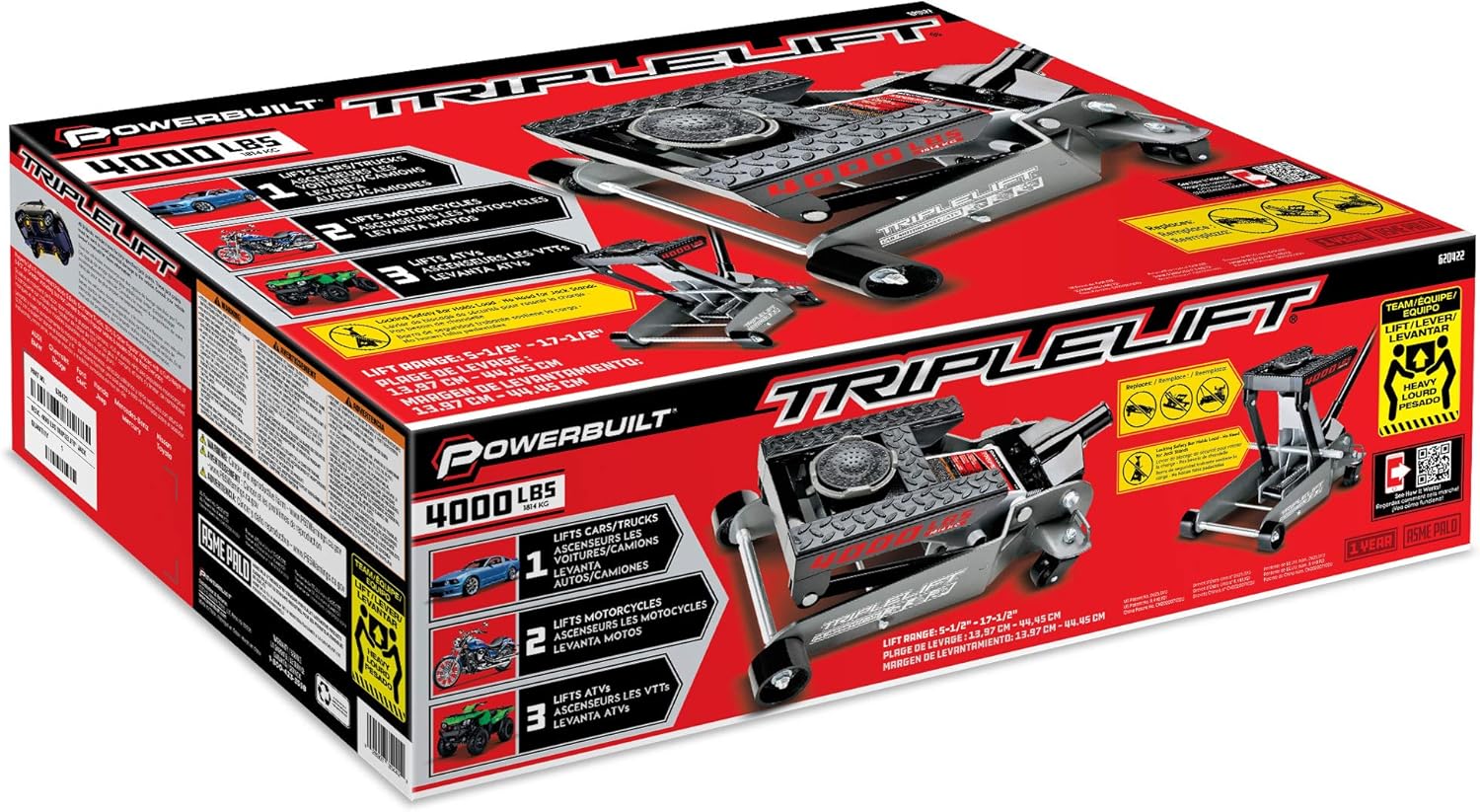 2 Ton Triple Lift Floor Jack for Cars, Trucks, Motorcycles A130712