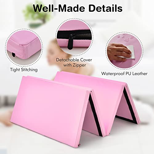 Gymnastics Mat 4x8 ft Folding Exercise Mat with Carry Handles N2334
