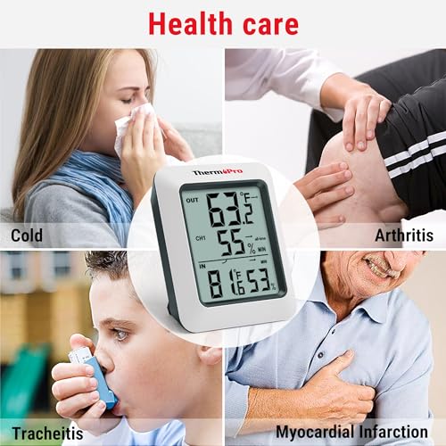 Digital Hygrometer Indoor Outdoor Thermometer with Wireless Humidity Monitor Q784