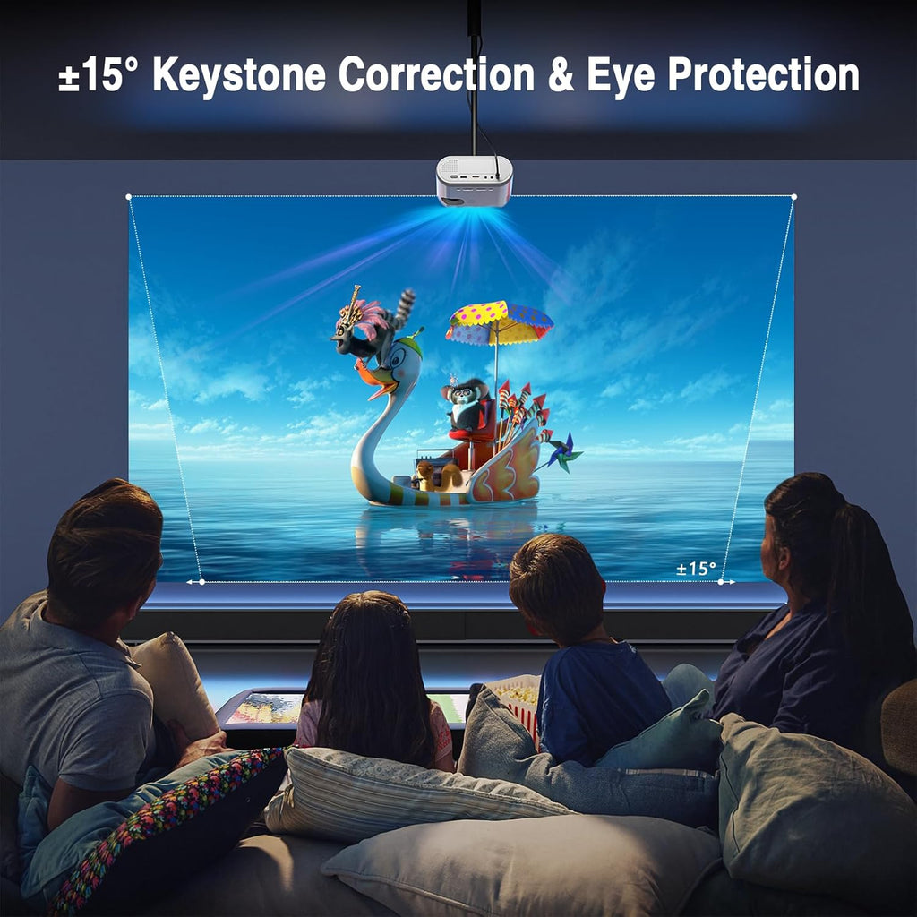 Mini Projector, 1080P Full HD, 50% Zoom, HDMI/USB/AV Compatible E16355