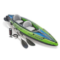 INTEX Challenger Inflatable Kayak Series: Includes Deluxe 86in Kayak Paddles and High-Output Pump – SuperStrong PVC – Adjustable Seat with Backrest – Removable Skeg – Cargo Storage Net