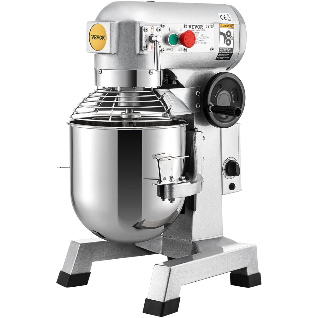 Commercial Food Mixer 10Qt Stainless Steel Bowl, 450W Stand Mixer with 3 Speeds F9570