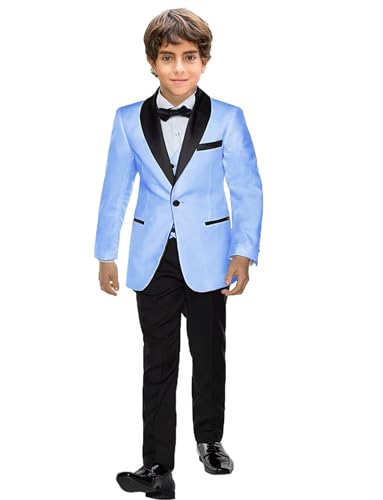 Boys 3 Piece Tuxedo Set Slim Fit Dress Outfit W984077