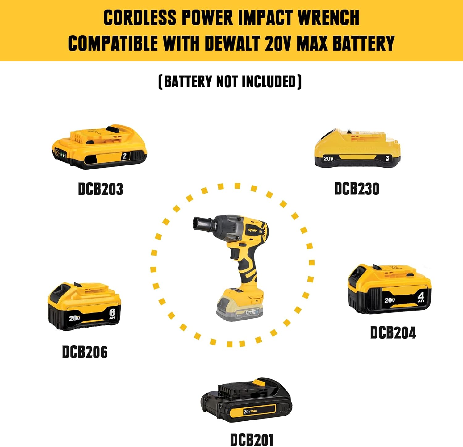Cordless Brushless 1/2 Impact Wrench for Car Tires A398732