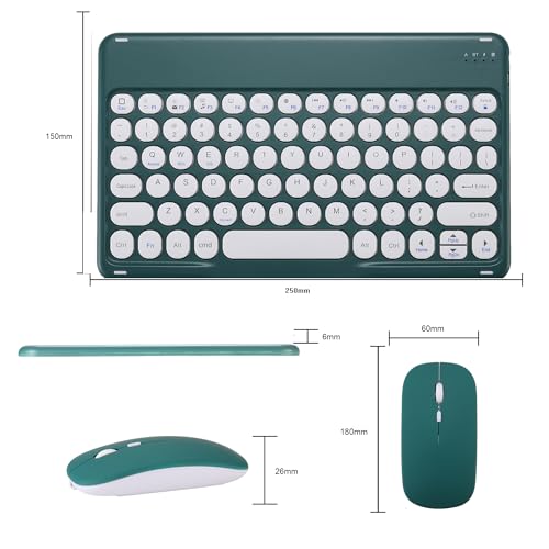 Retro Bluetooth Keyboard and Mouse Combo, Rechargeable Wireless, Pink R879565