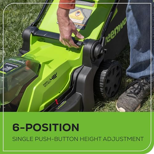 17" Brushless Cordless Push Lawn Mower with Batteries and Charger U7892