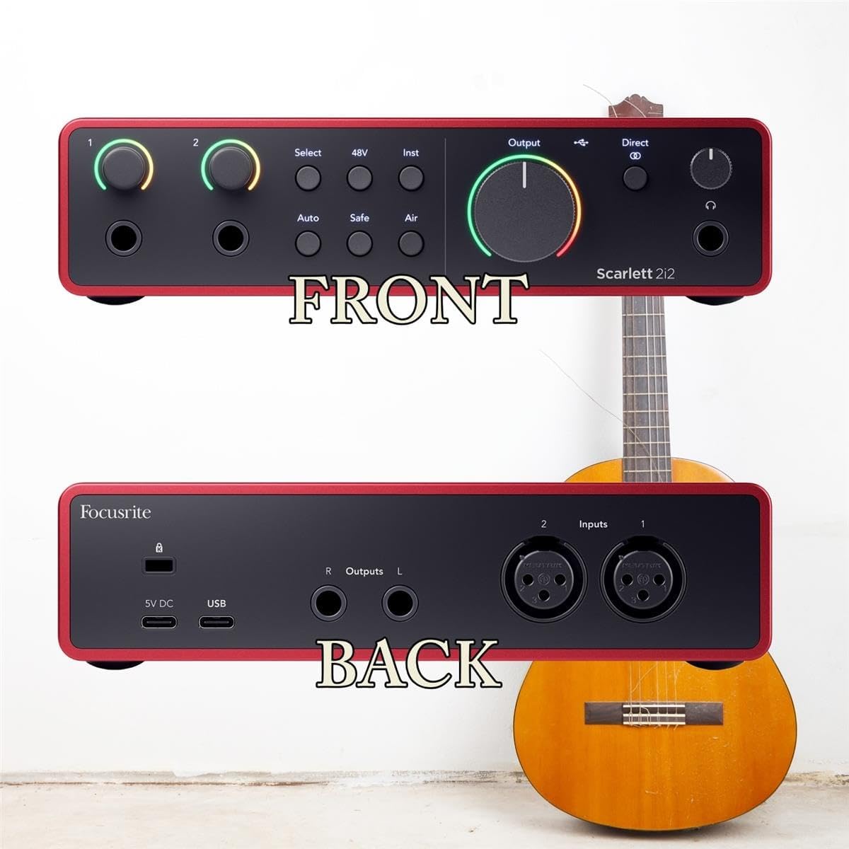 2x2 USB Audio Interface with Headphones and 2 XLR Cables W42982