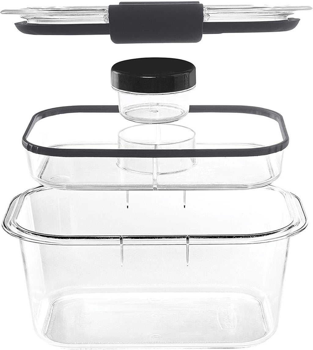 Rubbermaid Brilliance Food Storage Salad Container, Medium Deep, 4.7 Cup, Clear