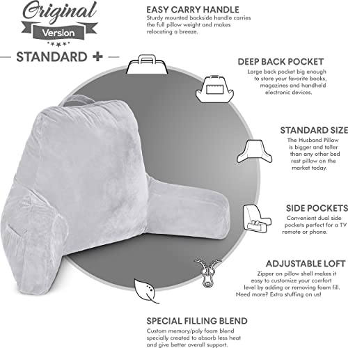 Reading Pillow with Arms, Shredded Memory Foam Backrest, Removable Cover V1399