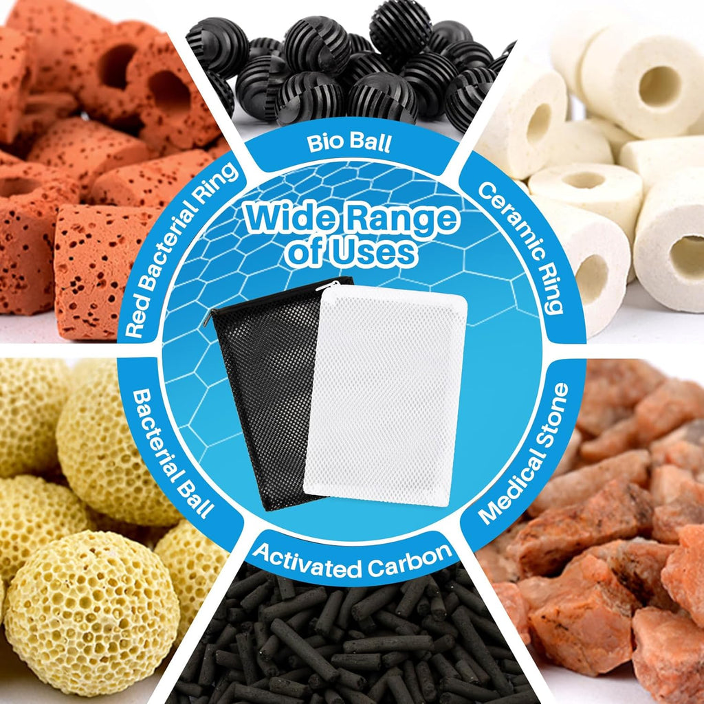 Aquarium Filter Media Bags with Zipper for Fish Tank Pond Q486924