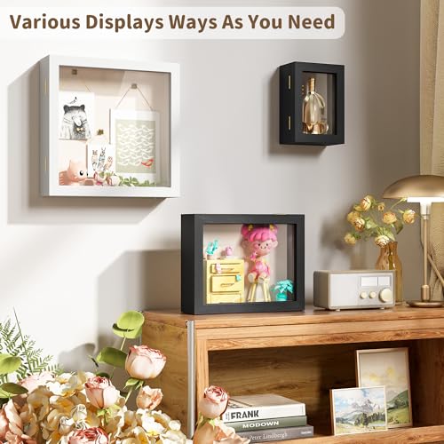 Shadow Box Frame 11x11 with Glass Door and Linen Back N880