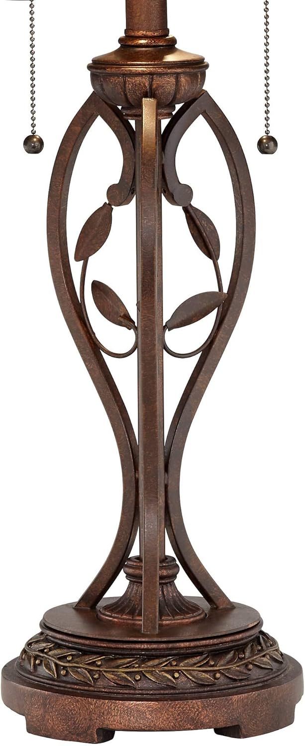 Tiffany Style Table Lamp with Stained Glass Shade and Dimmer X9842