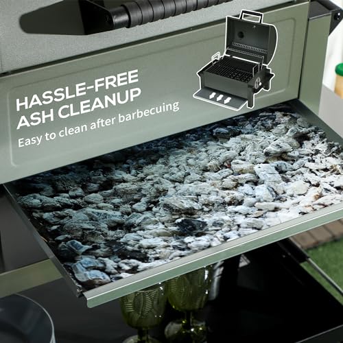 Charcoal BBQ Grill with 235 sq.in. Cooking Area, Tabletop Outdoor Barbecue L2079