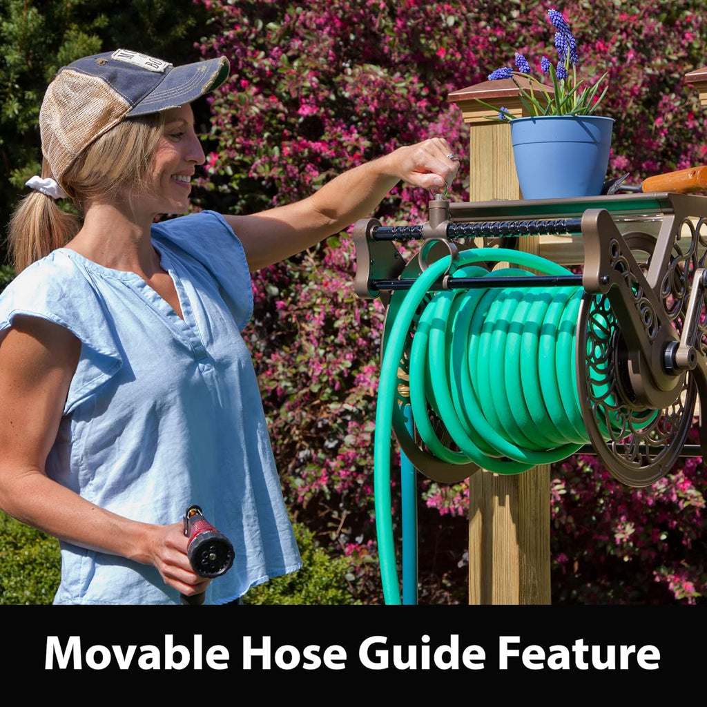 Wall Mount Garden Hose Reel, Bronze K1847